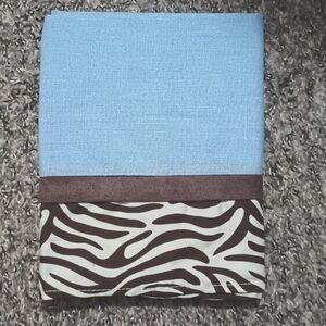 Tiddliwinks NOAH'S ARK VALANCE CURTAIN WINDOW TREATMENT 60"x14" Blue & Brown NEW